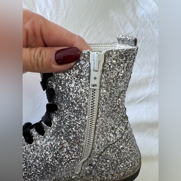 Golden Goose Glittered Leather Ankle Sneaker Boots | Hi Tops | Size 40 (US 10) - Picture 8 of 12